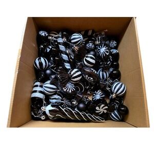 Black White Swirl Candy Icicle Lollipop Christmas Ornaments‎ Set,